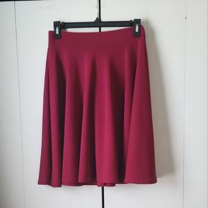 Urban Coco Wine Red Skater Skirt